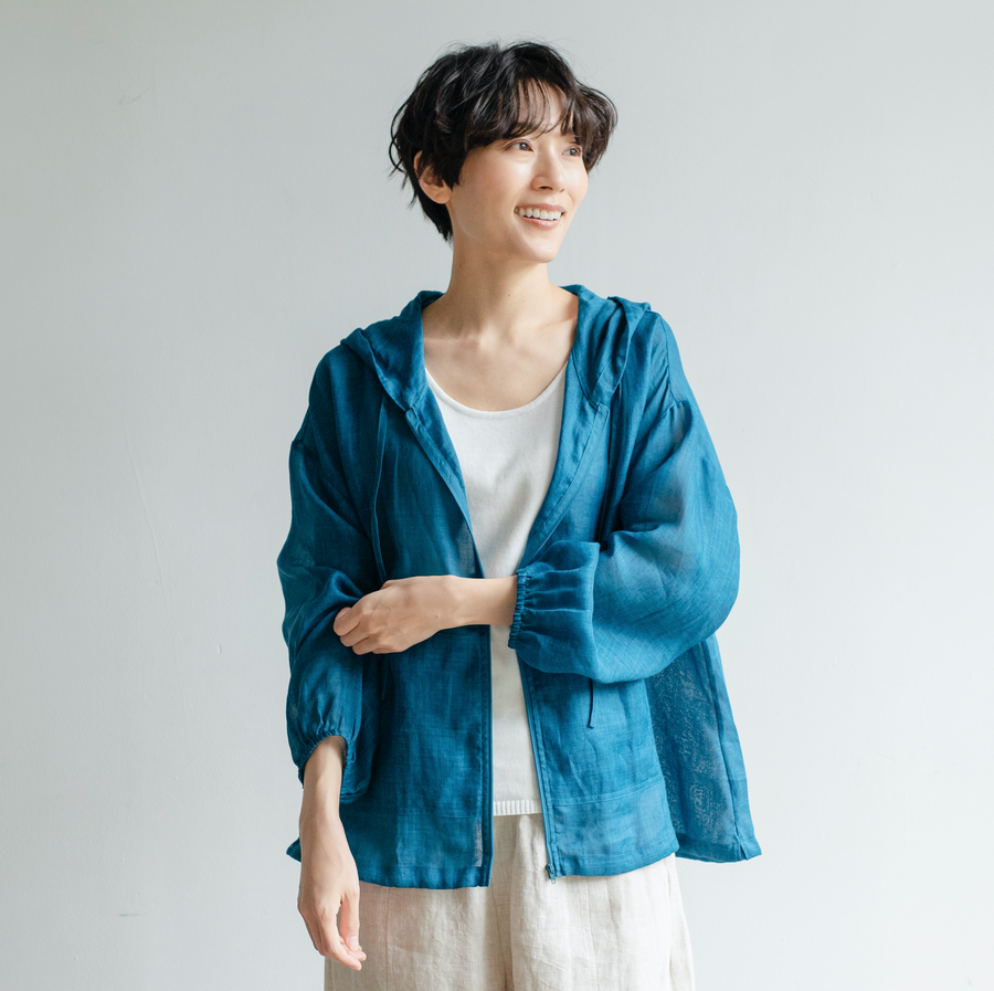 フォーリン アンド コー fall-in&co 美しいシルエットのデザインプルオーバー トップス リネン100％ 9分袖 赤みがかった灰紫色 2304 トップス – fall-in&co