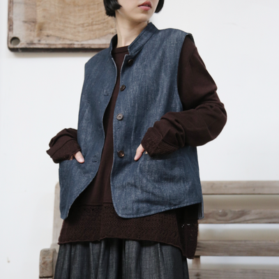 一枚で二役の頼もしいベスト リバーシブル2WAY　ベスト　デニムベスト　251009-1