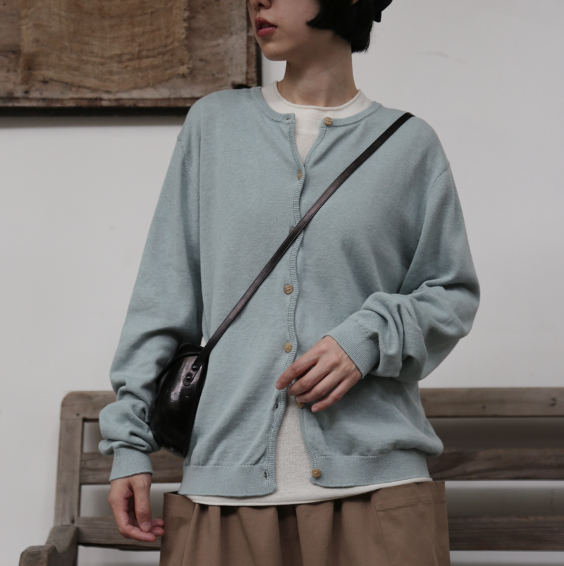 心地よい着心地の年中愛用ニットカーディガン 　コットンリネン カーディガン　251013