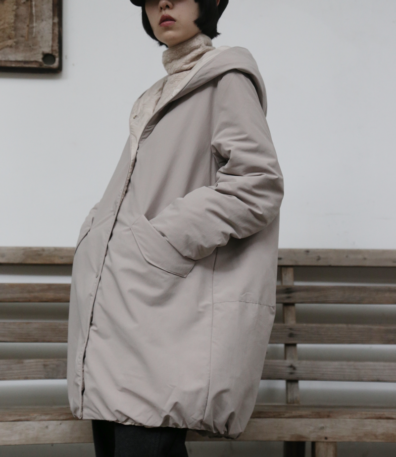 1枚で2つの魅力！ふんわりショールカラー　リバーシブルダウン　ダウンコート　 251108