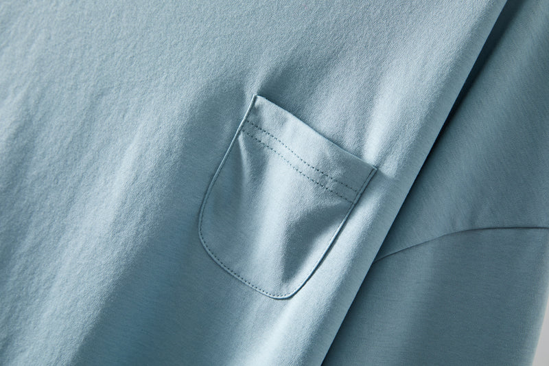 気付けば手に取る　コットンカットソー  ボトルネック7分袖Tシャツ　カットソー 220601