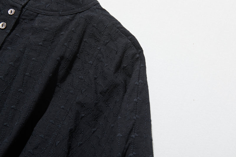 ふんわり優美な刺繍が魅力のコットンプルオーバー 7分袖　コットン100％　 250806-2