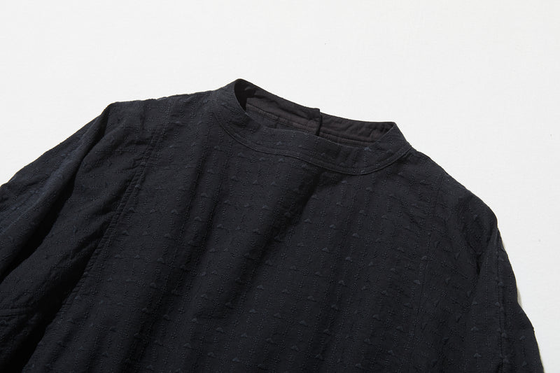 ふんわり優美な刺繍が魅力のコットンプルオーバー 7分袖　コットン100％　 250806-2