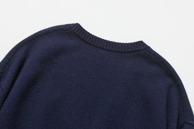 ほっこり温もり。シェットランドウールのオーバーサイズセーター　Vネックセーター 　251105