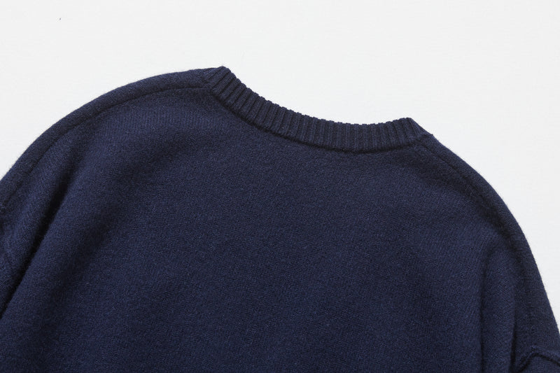 ほっこり温もり。シェットランドウールのオーバーサイズセーター　Vネックセーター 　251105