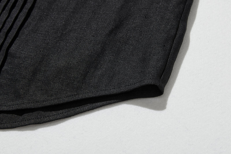 上品な佇まいと、心地よい着心地を兼ね備えた一枚　ピンタックシャツ　リネンシャツブラウス　251007