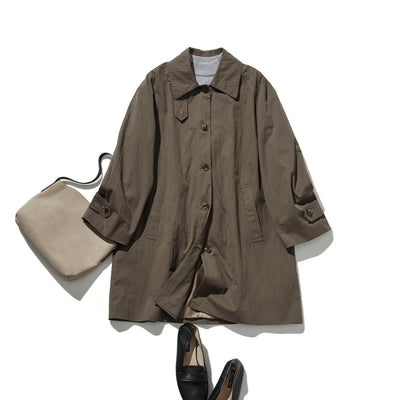 ロングシーズン着まわせる優秀アイテム　トレンチコート　ミドル丈コート　251003