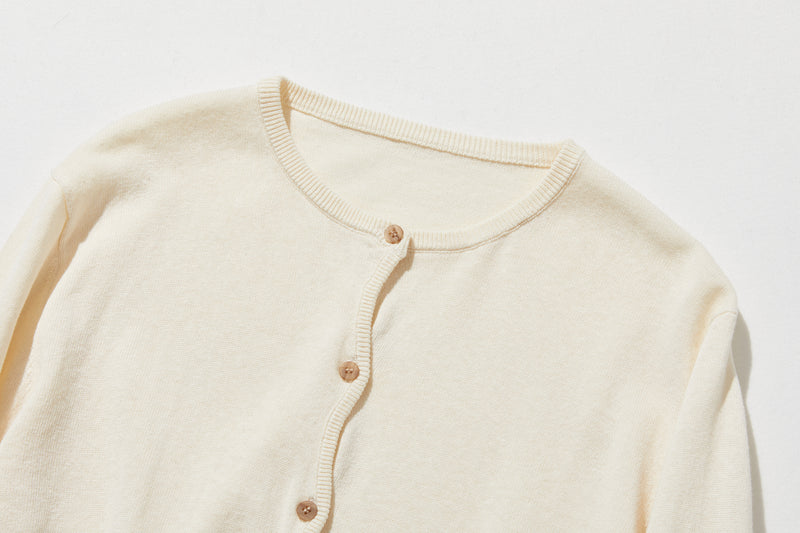 心地よい着心地の年中愛用ニットカーディガン 　コットンリネン カーディガン　251013