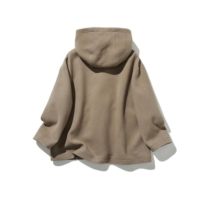 軽くて暖かいフード付きアウター　ウールアウター　241206