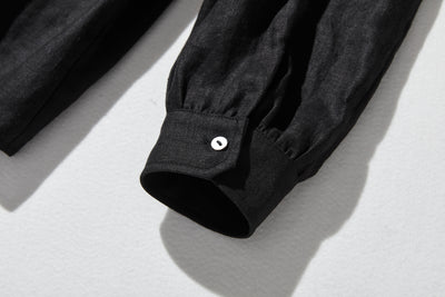 洗練された印象を叶える　大人のきれいめシャツブラウス 長袖ブラウス　リネン100％　250920