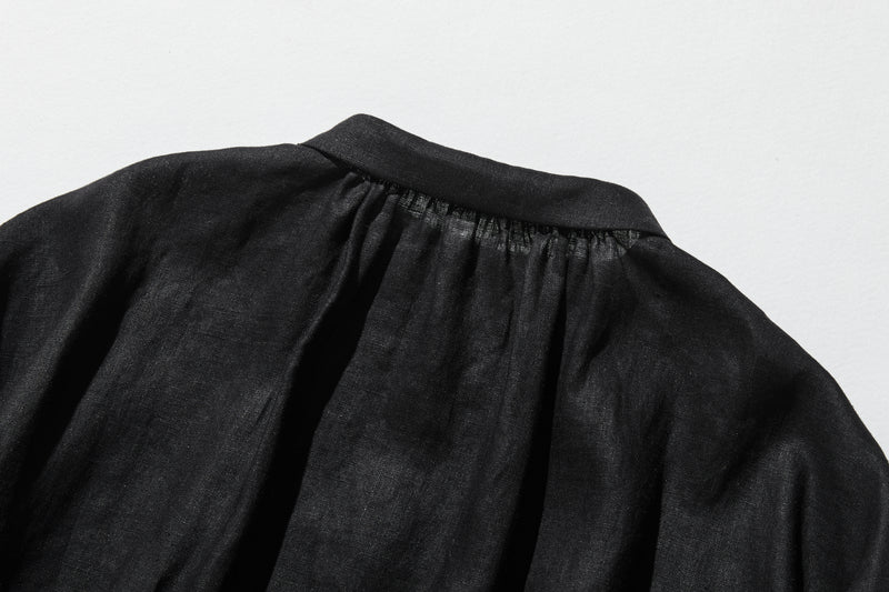 洗練された印象を叶える　大人のきれいめシャツブラウス 長袖ブラウス　リネン100％　250920