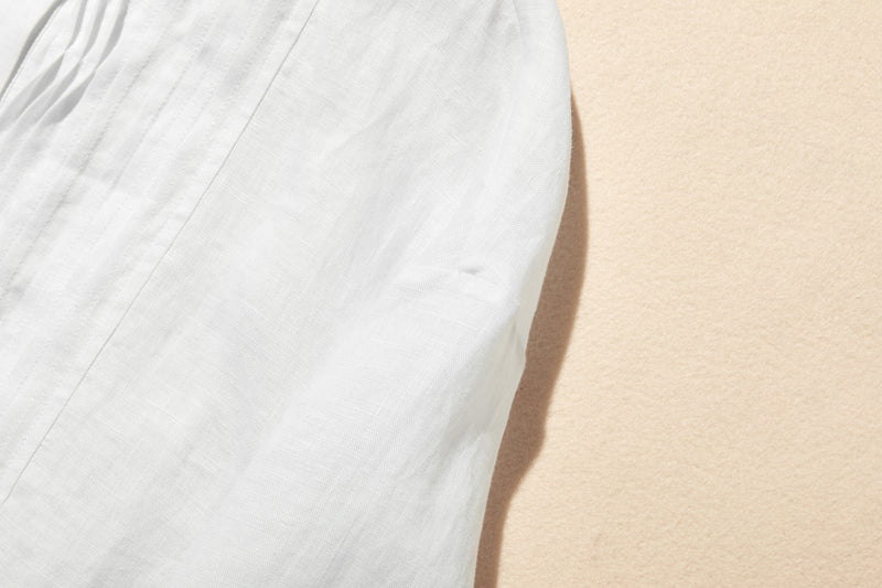 洗練された印象を叶える　大人のきれいめシャツブラウス 長袖ブラウス　リネン100％　250920