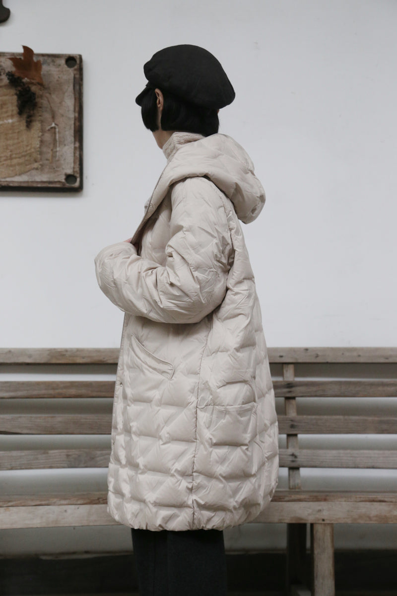 1枚で2つの魅力！ふんわりショールカラー　リバーシブルダウン　ダウンコート　 251108