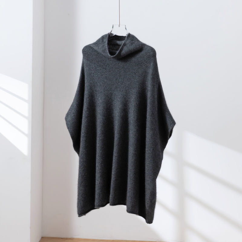 上質な温もりと自由なスタイリングを演出　ウールセーター ケープ風ニット　カシミヤセーター　251125