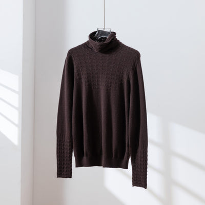 温かさと上質さを兼ね備えた、冬の必須タートルネックニット　ウールニット　セーター　四色　251110
