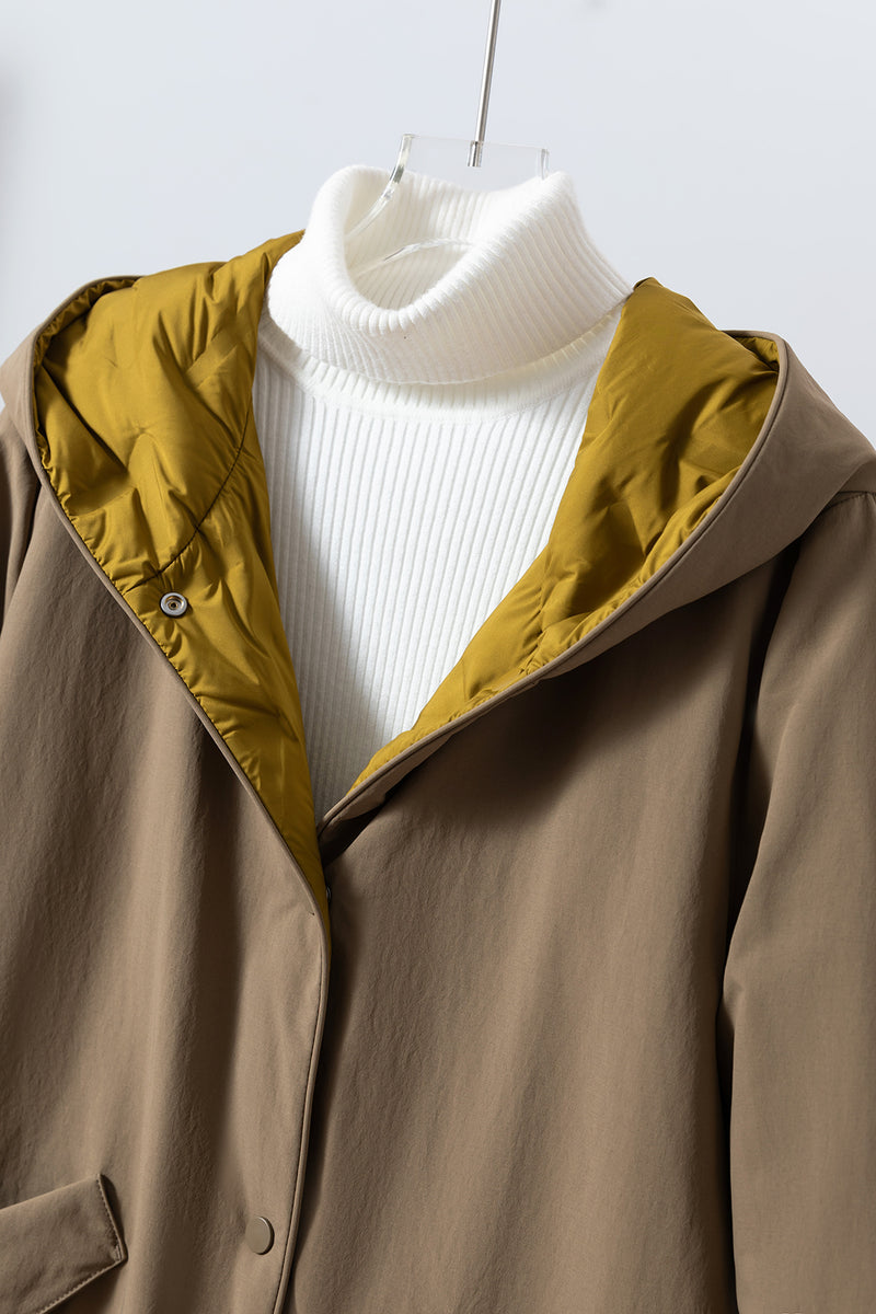 1枚で2つの魅力！ふんわりショールカラー　リバーシブルダウン　ダウンコート　 251108