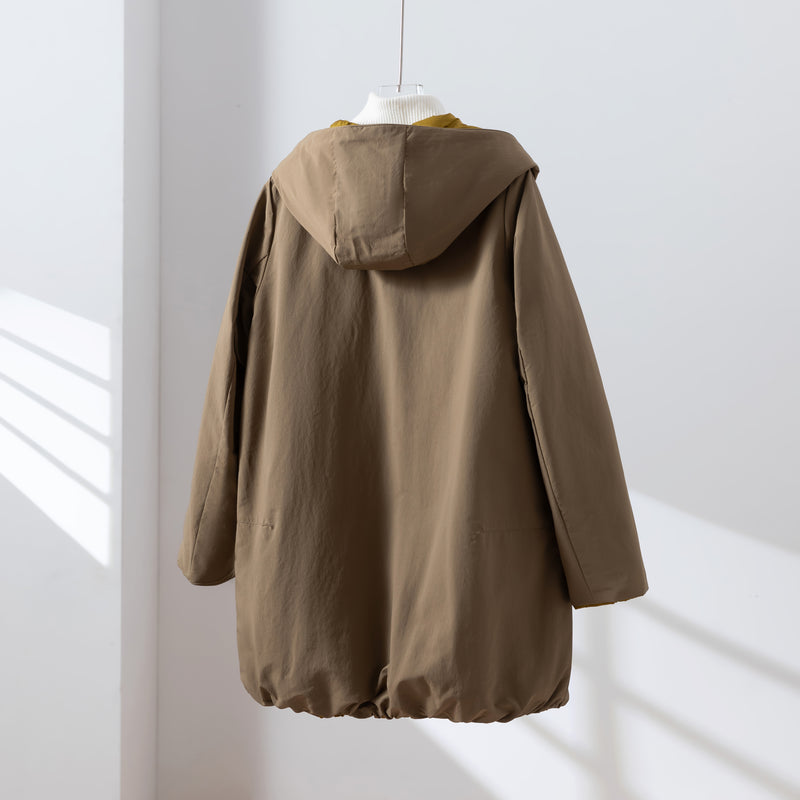 1枚で2つの魅力！ふんわりショールカラー　リバーシブルダウン　ダウンコート　 251108