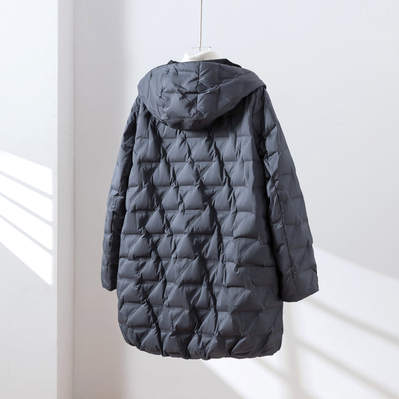 1枚で2つの魅力！ふんわりショールカラー　リバーシブルダウン　ダウンコート　 251108