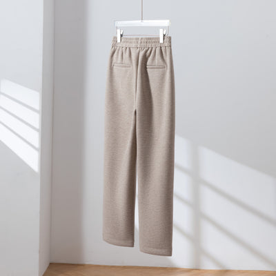 寒い季節も穿くだけであったか ウール混ボンディング生地　テーパードパンツ　251119