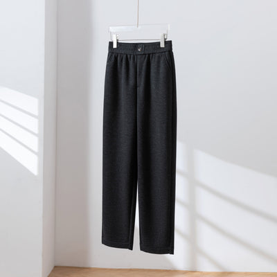 寒い季節も穿くだけであったか ウール混ボンディング生地　テーパードパンツ　251119