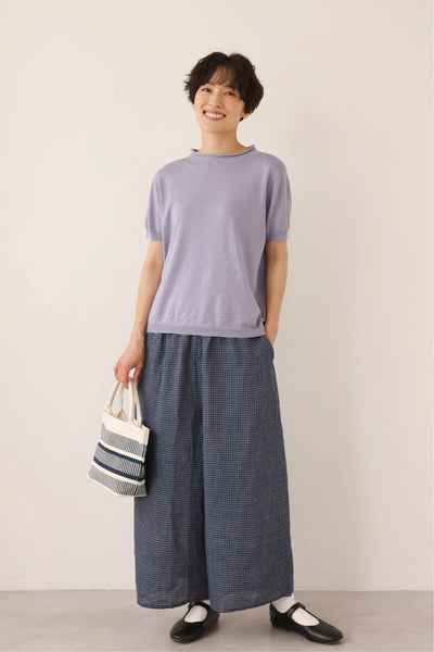 心地よさとおしゃれさを両立したワイドパンツ　リネン100％　9分丈パンツ　ズボン　250901-1