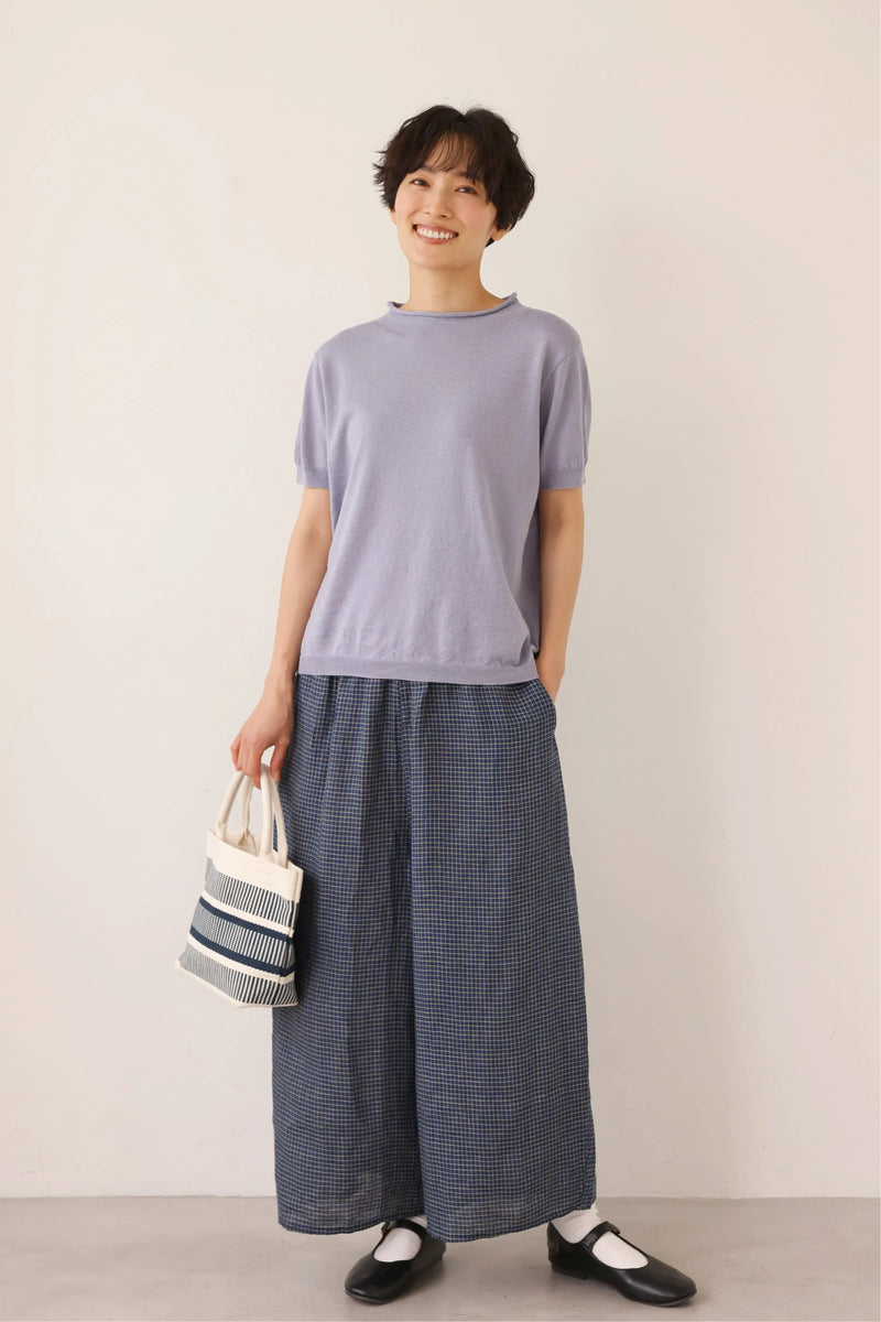 心地よさとおしゃれさを両立したワイドパンツ　リネン100％　9分丈パンツ　ズボン　250901-1