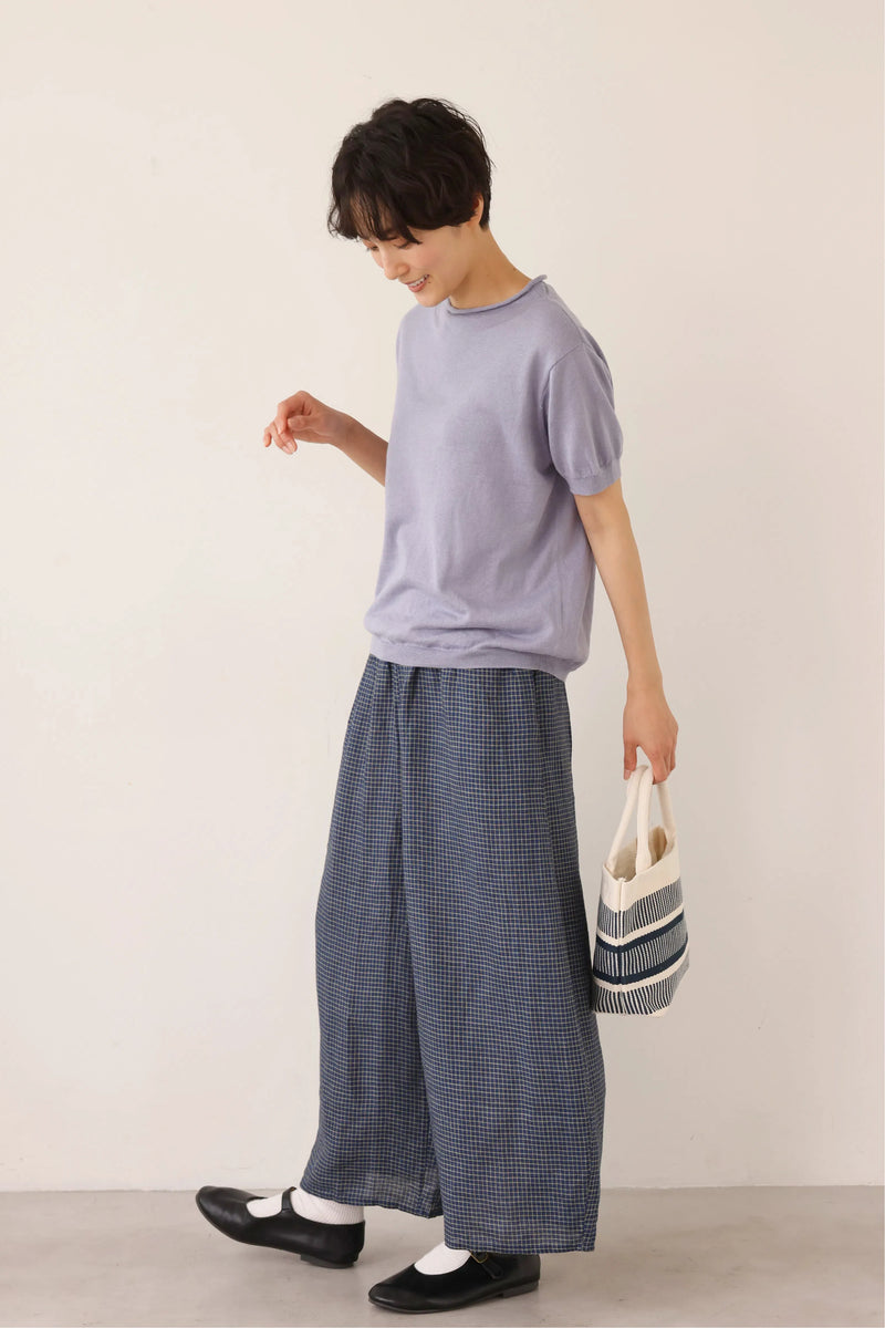 心地よさとおしゃれさを両立したワイドパンツ　リネン100％　9分丈パンツ　ズボン　250901-1