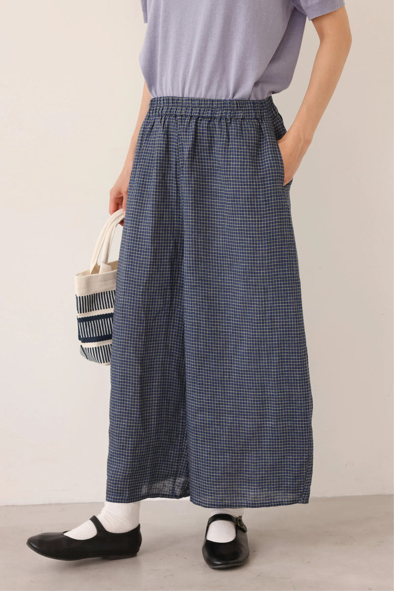心地よさとおしゃれさを両立したワイドパンツ　リネン100％　9分丈パンツ　ズボン　250901-1