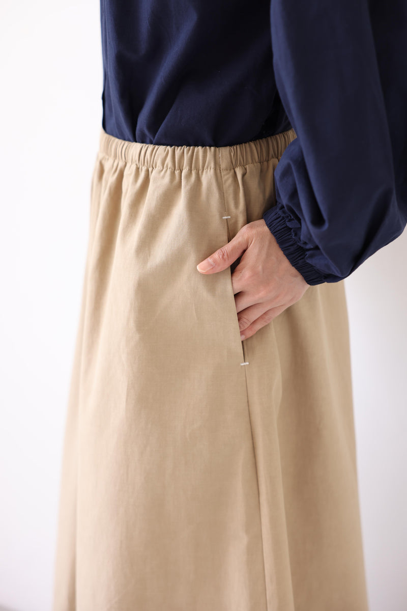 スカートのような優雅さ 通年着用可能ワイドパンツ エコ素材 リヨセル×コットン フレアワイドパンツ 250804