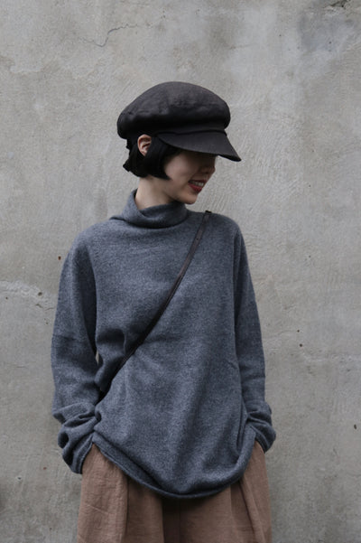 やわらかい繊維から生まれる最高の心地良さ　カシミヤ100％　ハイネック ニット　231109