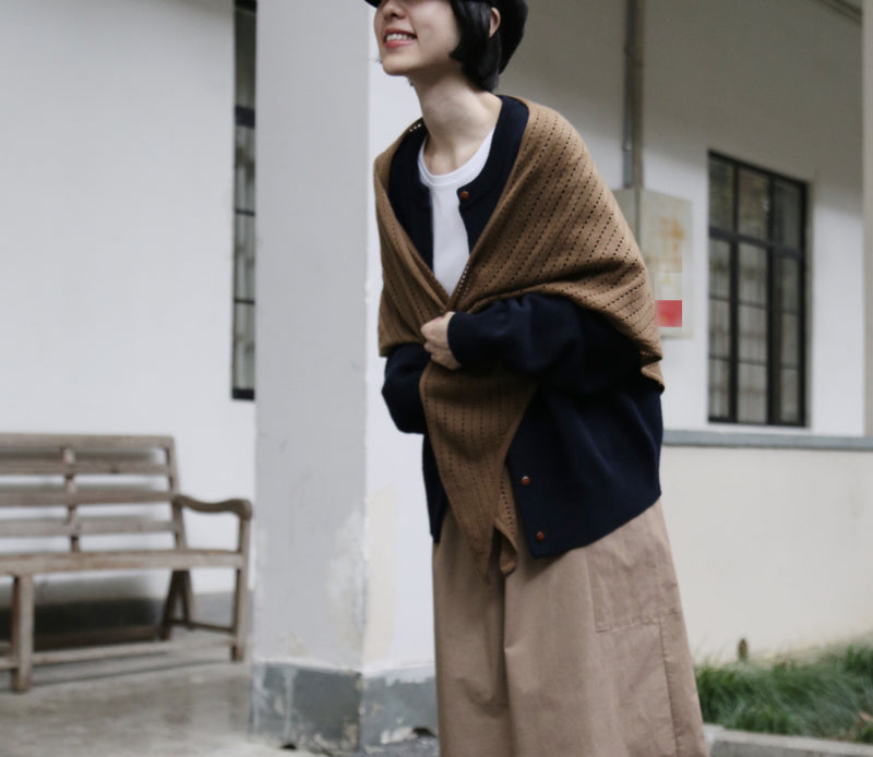 ふんわりと温もり溢れるシェットランドウールの定番カーディガン ウールカーディガン　251104