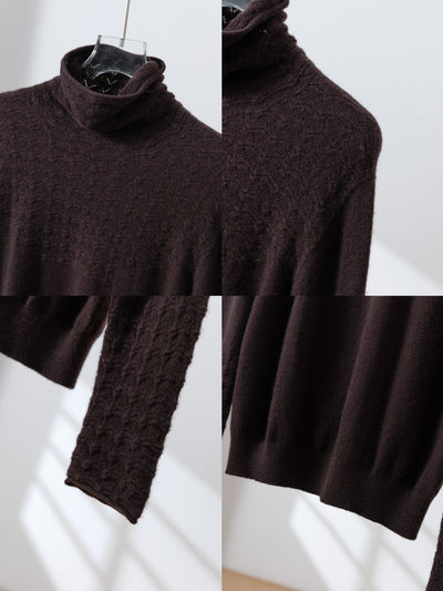 温かさと上質さを兼ね備えた、冬の必須タートルネックニット　ウールニット　セーター　四色　251110