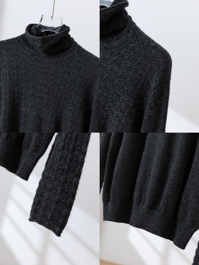 温かさと上質さを兼ね備えた、冬の必須タートルネックニット　ウールニット　セーター　四色　251110