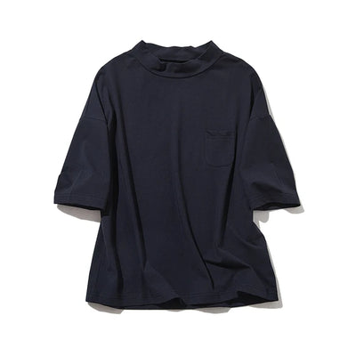 気付けば手に取る　コットンカットソー  ボトルネック7分袖Tシャツ　カットソー 220601