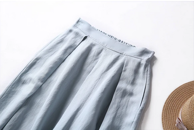ふわり、ひらり、美しいドレープを描く美形スカート　コットンリネンスカート　ロングスカート210807