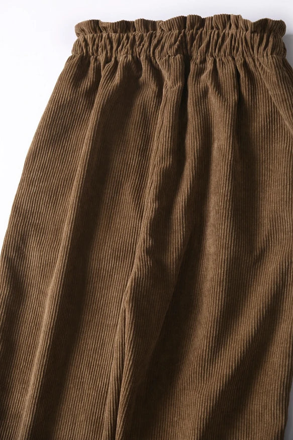 こだわりの美シルエットハイウェストパンツ　コーデユロイ生地　191207