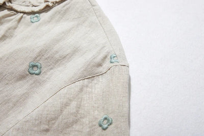 「夏の福袋」 お得な2点セット　刺繍リネンシャツ＋リネンパンツ　220506-1　　220609-1