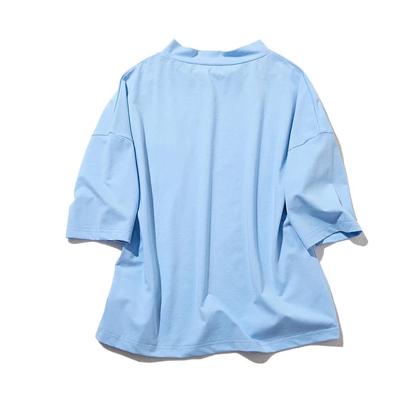 気付けば手に取る　コットンカットソー  ボトルネック7分袖Tシャツ　カットソー 220601